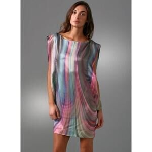 Elizabeth & James Colorful Art Deco Silk Mini Dress NWOT 2